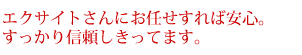 エクサイトさんにお任せすれば安心。すっかり信頼しきっています